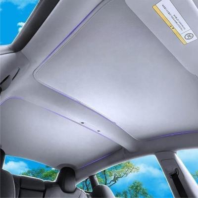 China Thermal insulation and nano sunshade ice crystals pattern 3 Y car windshield sunshade foldable car sunshade 240T sunshade for Tesla for sale