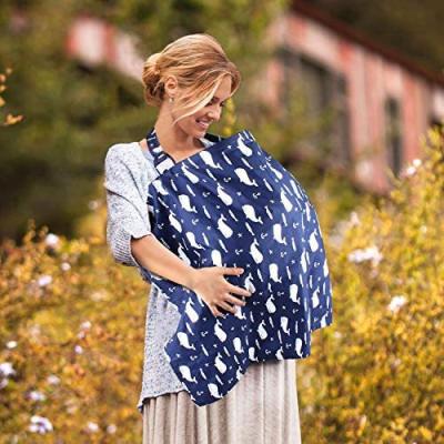 China Breathable D Ring Soft Cotton CarSeat Canopy Cover, Convenient Multi-use Portable Breathable MOM Breastfeeding Cover Sling For Nursing for sale