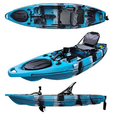 China Resistance Newly Designed 11ft Single Pedal Drive Propulsion Ocean Fishing Kayak with Anchor Kit Port and Motor Port in Good Price for sale