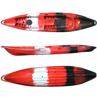 China Fishing Rotomolding Plastic Canoe Double Fishing Kayak Sailing Boat For 2 Person for sale