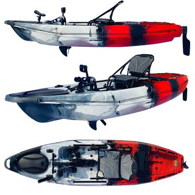 China Fishing Kayak Traveling Kayak Factory Sale Angler Plastic Single Pedal Pro Powered Kayak With Fish Finder Canoe For Sale for sale