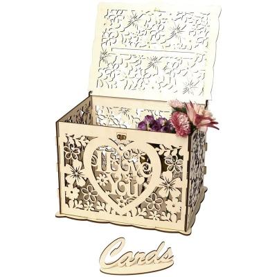 China Modern Party Decoration Customize Design Plywood Wedding Card Box Diy Wood for sale