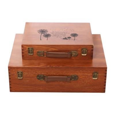 China Nautical Custom Size High Quality Engraved Logo Stained Wooden Box for sale