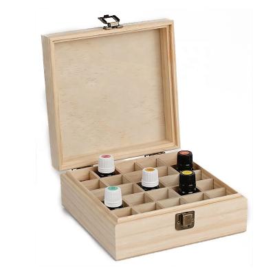 China Handmade Wholesale Customize Logo Hinged Lid Essential Oil Wooden Box for sale