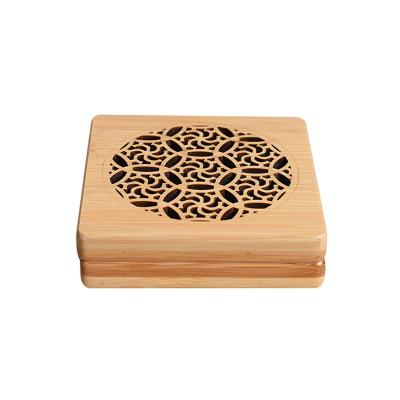 China Indian Factory Direct Sale Custom Wholesale Bamboo Incense Holder Round Wooden Censer for sale