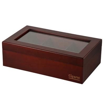 China Handmade Custom Luxurious Tea Storage Organizer With Acrylic Lid Premium Wooden Tea Box for sale