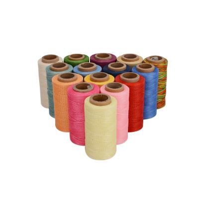 China Waterproof Polyester Flat Wax Hand-sewn Leather High Tensile Sewing Thread for sale