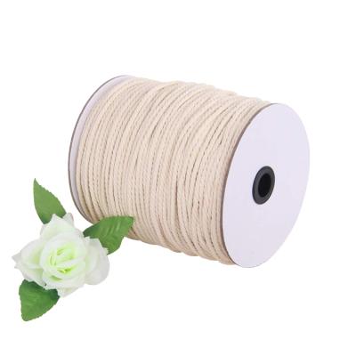 China Sustainable Cheap OEM DIY Rope 3-Strand Braided Cotton Rope For Packing for sale