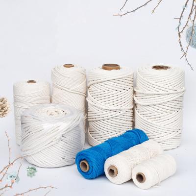 China Sustainable high quality natural bulk cotton macrame cord 2 - 10 mm cotton rope for sale