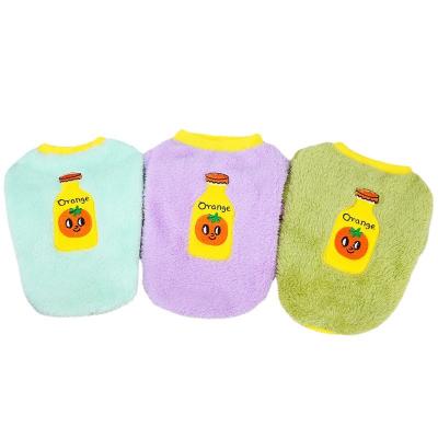 China Sustainable Fashion Pet Clothes Autumn Warm Breathable Flannel Doggy Sweatshirt With Soda Bottle Pattern Biped Slouchy Sweater for sale