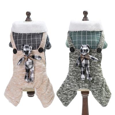 China Autumn Winter New Thick Warm Cotton Coat Four-Leg Coat Clothes Viable Dog Rabbit Excellent Workmanship Plaid for sale