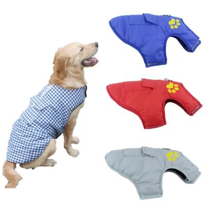 China Reversible Stocked Dog Clothes For Small Large Dogs Jackets Invest Waterproof French Bulldog Pug Pug Cotton Warm Clothes for sale