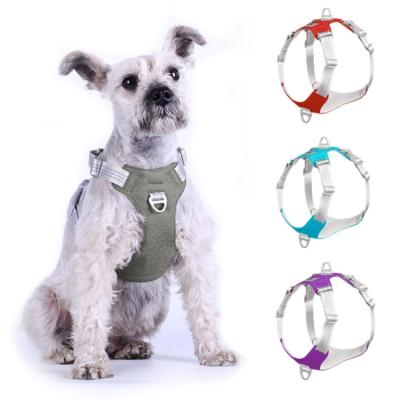 China Customized suitable for small medium and large to personalized dog chest harness by adjustable reflective nylon strap for sale