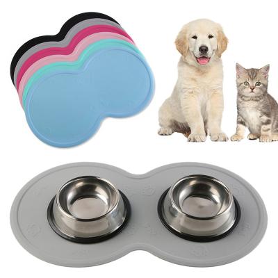 China 48*27cm Cloud Shape Silicone Dish Cat Feeding Mat Pad Cute Dog Puppy Viable Cat Bowl Mats Food Placement Dog Accessories for sale