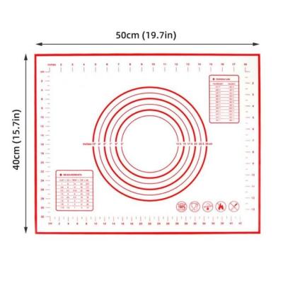 China Sustainable Kneading Dough Mat Silicone Baking Mat Cake Kneader Pastry Kitchen Cooking Table Mats Pad Sheet Grill Instruments Bakeware for sale