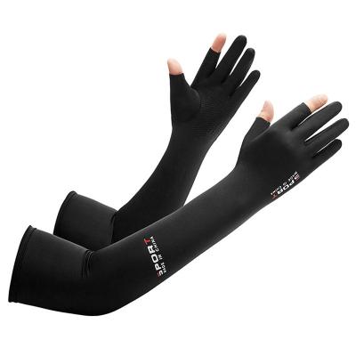 China QUICK DRY 1 Pair Sport Arm Sleeves Cycling Running Fishing Arm Cover Sun Protection UV Ice Climbing Cool Sleeves With 5 Finger Cuff for sale