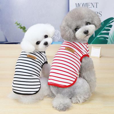 China Wholesale Viable Dog Coat Custom Petshop Small Puppy Striped Doggie Clothes Autumn Vest Dog Clothes Pet Supplies Accessories for sale