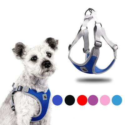 China Wholesale Hot Selling Stocked Mesh Dog Harness For Small Multicolored Breathable Reflective Puppy Harness Medium Dogs for sale