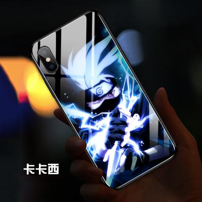 China OEM Shockproof For Figure Custom Flashing Light Logo Led Phone Case Call Up Cell Phone Glass Cases For Samsung A12 Protective Cover for sale