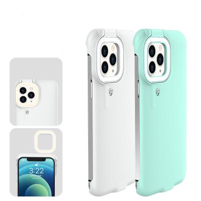 China Anti-drop Led Selfie Light Cell Phone Selfie Light Case Cover Rechargeable Luminous Flashlight Phone Case For iPhone for sale