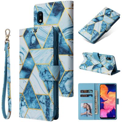 China Retro High Quality PU Leather + Magnetic Marble Flip A21 S Soft TPU Case For Samsung Galaxy A01 A11 A31 A41 A51 A71 A70 A10 A20 A30 A40 A50 A20e Card Phone Cover for sale