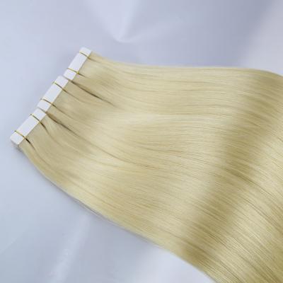 China 100% Remy Human Hair Extensions Natural Double Straight European Blonde Color 12a Tape Drawn In Hair Extensions for sale