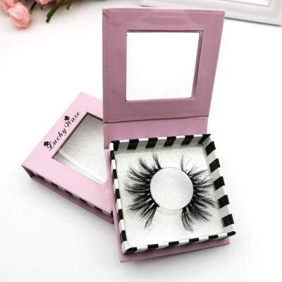 China Customized Natural 3D False Mink Eyelashes With Fashion Eyelashes Box In Different Colors for sale