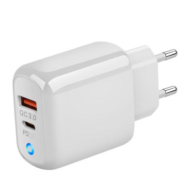 China SHANPIN 25W USB C Mobile Phone Charger PD AND QC3.0 2 Ports Wall Power Super Fast Charging Adapter Plug for sale