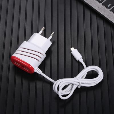 China Wall charger with cable SHANPIN CE certification 5v 1A 2A mobile phone battery charger adapter with cable for sale