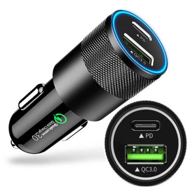 China SHANPIN 18w 3.1a Mobile Phone Dual USB Car Charger USB C Car Charger Fast Charging Cart for sale