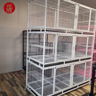 China Luxury Stainless Steel Breathable Metal Folding Small Pet Display Dog Cages for sale