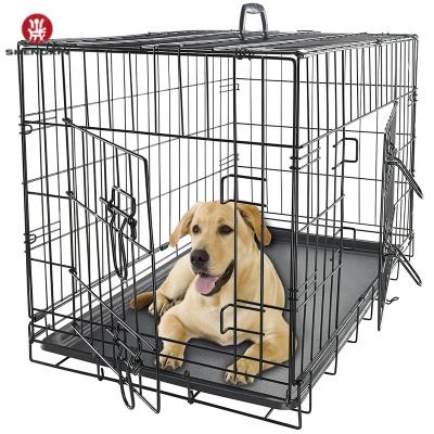 China Factory Wholesale Multisize Black Outdoor Folded Wire Dog Cage Breathable For Large Dog for sale