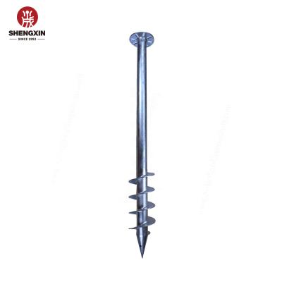 China Fence Solar Panels Metal Bracket Galvanized Steel Ground Screw Pile Post Fence Ground Screw Anchor for sale