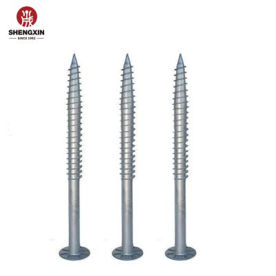 China Fence Mounting Bracket Construction Galvanized Steel Ground Screw Pile Post Fence Ground Screw Anchor for sale