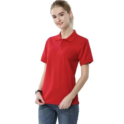 China Anti-pilling Macting Fashion High Quality Women's Short Sleeve Macting Casual Polyester Solid Color Polo Shirts for sale