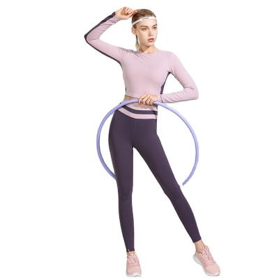 China New Breathable Spring Yoga Suit Women With Chest Padded Fitness MactingLong Sleeve Running Blazer Slimming Yoga Suit for sale