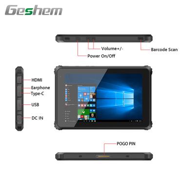 China Waterproof 10 Inch Tablet PC Rugged Sunlight Windows 1D 2D Reader 1D 2D Barcode Readable Waterproof Fingerprint PC 1000Nits Ip67 Nfc Rfid for sale