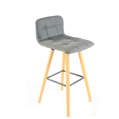 China (WISTER) Modern Fabric Covered Wooden Legs Bar Stool Supplier for sale