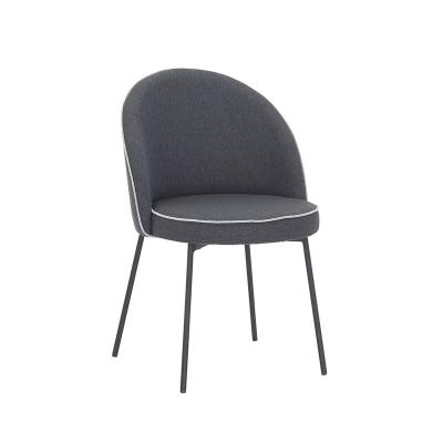 China Mid Back Cheap Partner Price Hotel Cooling Restaurant Upholstered Dining Chair Fabric Dining Chair With Metal Legs for sale