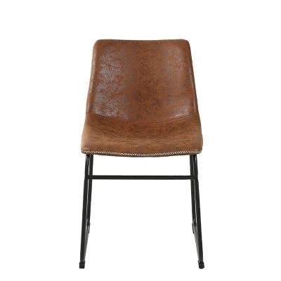 China Modern Metal Frame Restaurant Sidekick Cooling Dining Room Stacking Chair PU Leather Waiting Room Chair for sale