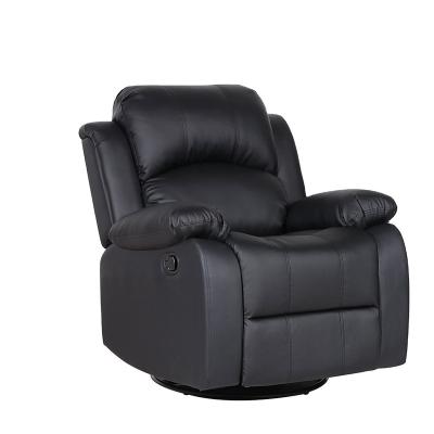 China Cheap Wholesale Faux Leather Home Theater Electric Cheer Cooling Partner Sofa Black Swivel Recliner for sale