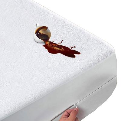 China Waterproof Mattress Cover with Zipper Terry Cloth Waterproof Mattress Encasement Zippered Waterproof Mattress Cover for sale