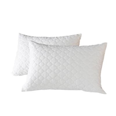 China Anti-Static Waterproof Pillow Protector Zippered 2 Pack 3D Fabric White Pillow Covers Machine Washable Easy To Use Breathable Cover for sale