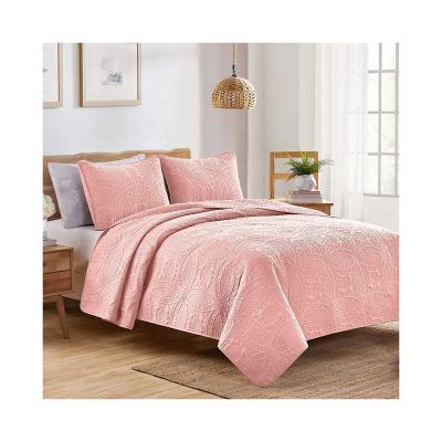 China Fashion Wholesale Comfortable Breathable Fashion Ultrasonic 100% PolyesterAndCotton Bedspread for sale