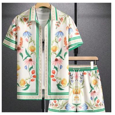 China Anti-pilling Button Shirts Plus Size Men Aesthetic Custom Graphic Print Mock-up Short Sleeve Button Down Shirt Casual Wear for sale