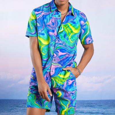 China Anti-pilling Men's Hawaiian Quick Dry Hawaiian Tropical Holiday Beach Shirts Print Short Sleeve Tshirt for sale