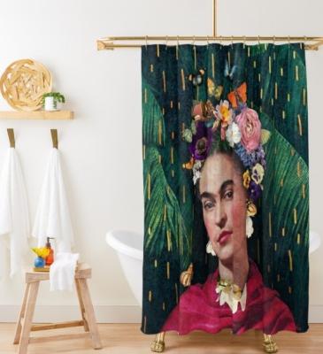 China Sustainable 008 3D Custom printing Waterproof bathroom sets with shower curtain for sale