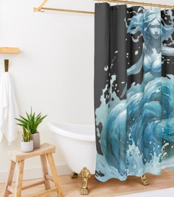 China Sustainable 011 3D Custom printing Waterproof bathroom sets with shower curtain for sale