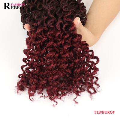 China Synthetic Hair Ombre color 14 18 inch curly faux locs crochet hair extensions, river locs crochet goddess faux locs braid for sale