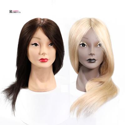 China Rebecca Cup Human Hair Blond Gold Lash Plastic Female Mannequins Forming Realistic Wig Head With Shoulders Mannequin Heads for sale